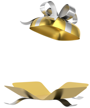 Hediye Kutusu açıldı. Üç boyutlu hediye kutusu. 3B illüstrasyon.