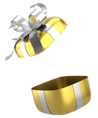 Hediye Kutusu açıldı. Üç boyutlu hediye kutusu. 3B illüstrasyon.