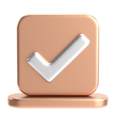 3 boyutlu onay kutusu. İşaretle. 3B illüstrasyon.