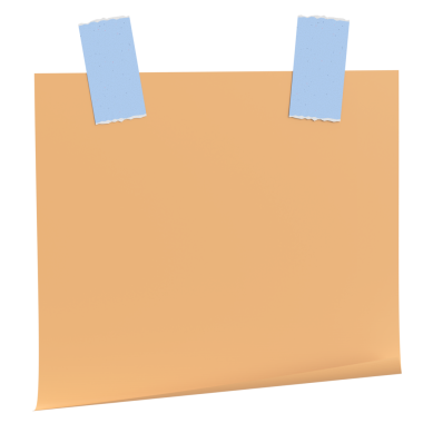 Üç boyutlu not kağıdı. Yapışkan bir not. 3B illüstrasyon.