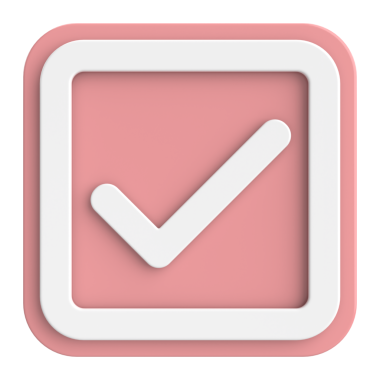 3 boyutlu onay kutusu. İşaretle. 3B illüstrasyon.