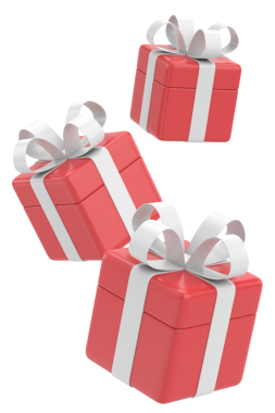 Üç boyutlu hediye kutusu. 3B illüstrasyon.