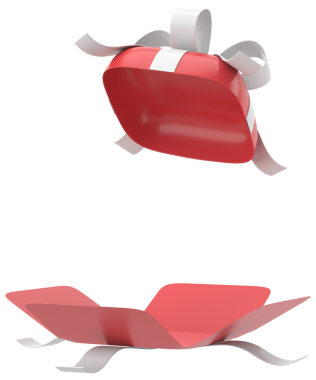 Hediye Kutusu açıldı. Üç boyutlu hediye kutusu. 3B illüstrasyon.