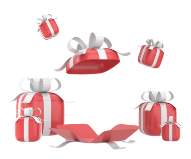 Hediye Kutusu açıldı. Üç boyutlu hediye kutusu. 3B illüstrasyon.