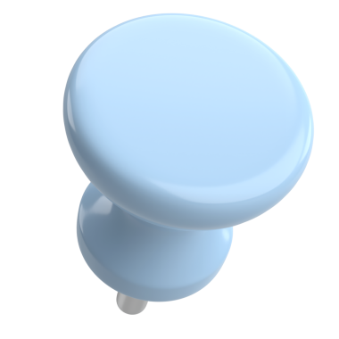 Pimi çek. Çizim iğnesi. Üç boyutlu pim. 3B illüstrasyon.