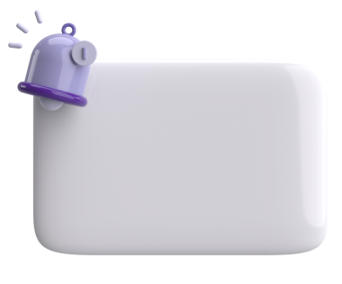 Üç boyutlu uyarı kutusu. 3B illüstrasyon.