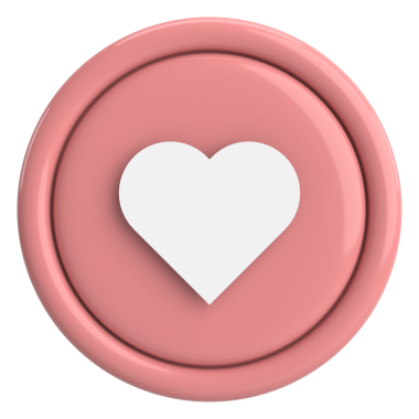 Düğme gibi. İkon gibi. 3B illüstrasyon.