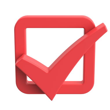 3 boyutlu onay kutusu. İşaretle. 3B illüstrasyon.