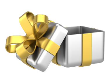 Hediye Kutusu açıldı. Üç boyutlu hediye kutusu. 3B illüstrasyon.