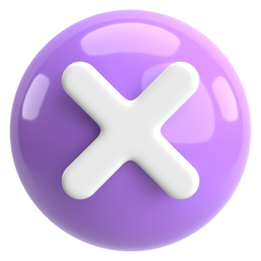 Üç boyutlu kapatma düğmesi. Çapraz. 3B illüstrasyon.