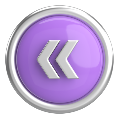 Önceki düğme. Arka düğme. 3B illüstrasyon.