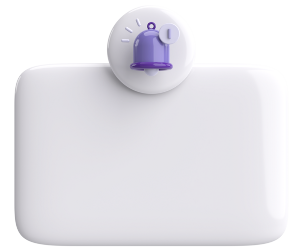 3D notification box. 3D illustration.