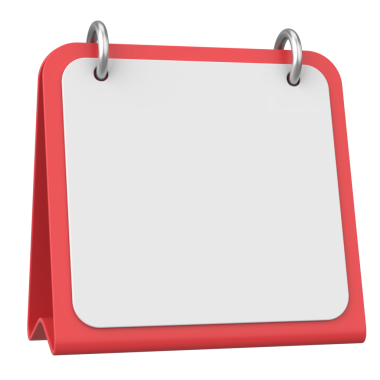 Boş takvim. Üç boyutlu takvim. 3B illüstrasyon.