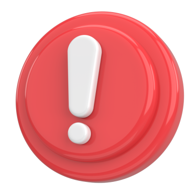 Uyarı işareti. Ünlem işareti. 3B illüstrasyon.