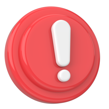 Uyarı işareti. Ünlem işareti. 3B illüstrasyon.