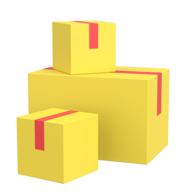 Paket kutusu. Üç boyutlu kutu. 3B illüstrasyon.