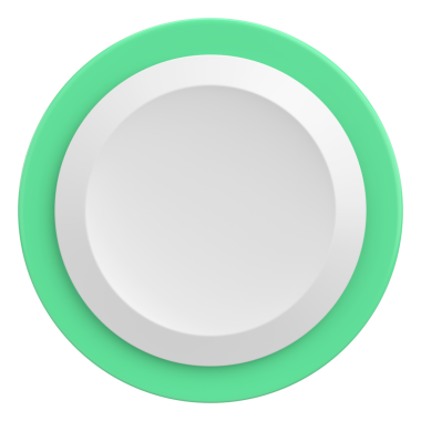 Çember düğmesi. Fiyat etiketi 3B illüstrasyon.