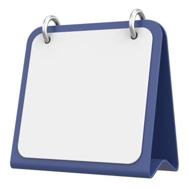 Boş takvim. Üç boyutlu takvim. 3B illüstrasyon.