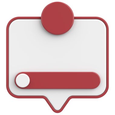 Diyalog kutusunun 3 boyutlu çizimi. Bildirim kutusu.