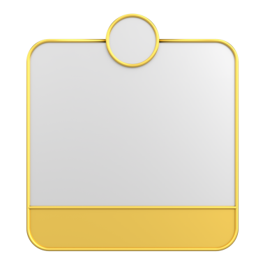 Diyalog kutusunun 3 boyutlu çizimi. Bildirim kutusu.