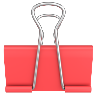 Bağlayıcı Klip. Kağıt Kıskaç. 3B illüstrasyon.