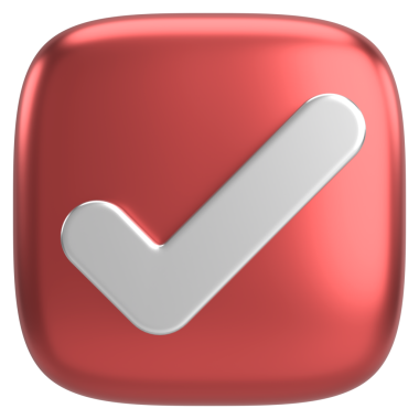 3 boyutlu onay kutusu. İşaretle. 3B illüstrasyon.