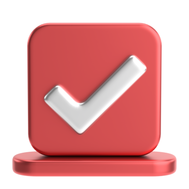 3 boyutlu onay kutusu. İşaretle. 3B illüstrasyon.