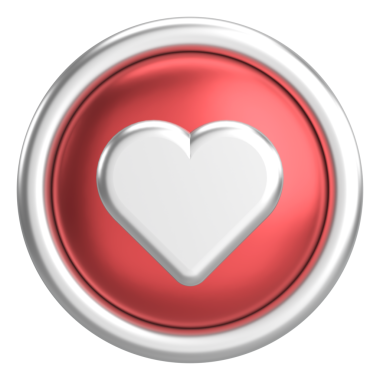 Düğme gibi. İkon gibi. 3B illüstrasyon.