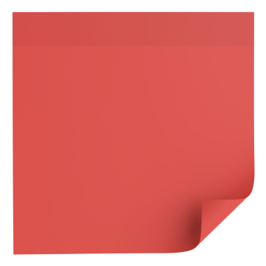 Üç boyutlu not kağıdı. Yapışkan bir not. 3B illüstrasyon.