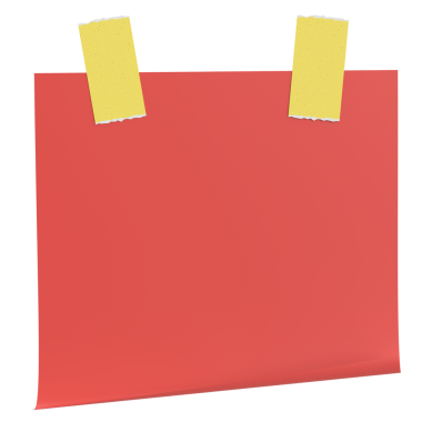 Üç boyutlu not kağıdı. Yapışkan bir not. 3B illüstrasyon.