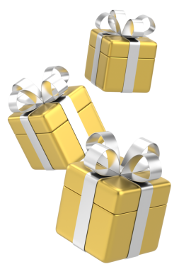 Üç boyutlu hediye kutusu. 3B illüstrasyon.