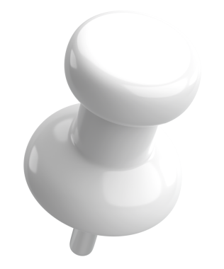 Pimi çek. Çizim iğnesi. Üç boyutlu pim. 3B illüstrasyon.