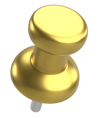 Pimi çek. Çizim iğnesi. Üç boyutlu pim. 3B illüstrasyon.