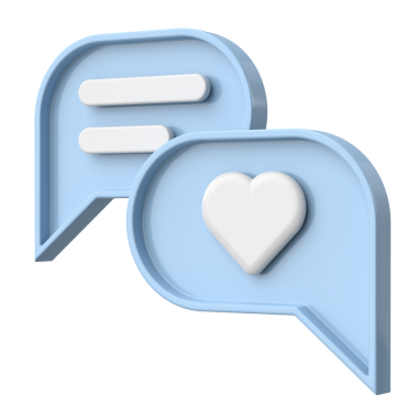 İkon gibi. Sohbet balonu. 3B illüstrasyon.