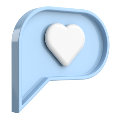 İkon gibi. Sohbet balonu. 3B illüstrasyon.