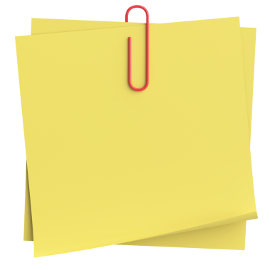 Üç boyutlu not kağıdı. Yapışkan bir not. 3B illüstrasyon.