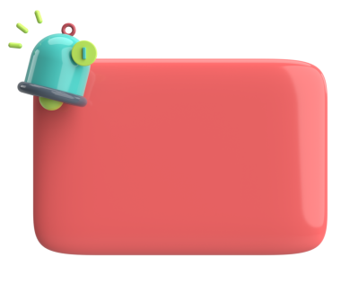 Üç boyutlu uyarı kutusu. 3B illüstrasyon.