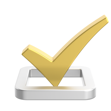 3 boyutlu onay kutusu. İşaretle. 3B illüstrasyon.