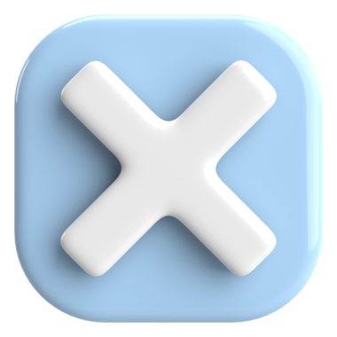 Üç boyutlu kapatma düğmesi. Çapraz. 3B illüstrasyon.