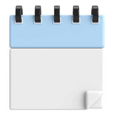 Boş takvim. Üç boyutlu takvim. 3B illüstrasyon.