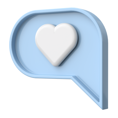 İkon gibi. Sohbet balonu. 3B illüstrasyon.