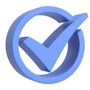 3 boyutlu onay kutusu. İşaretle. 3B illüstrasyon.