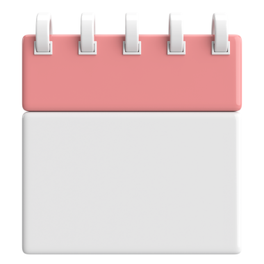 Boş takvim. Üç boyutlu takvim. 3B illüstrasyon.