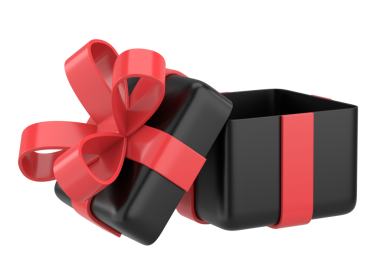 Hediye Kutusu açıldı. Üç boyutlu hediye kutusu. 3B illüstrasyon.