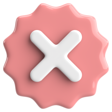 Üç boyutlu kapatma düğmesi. Çapraz. 3B illüstrasyon.