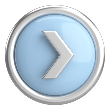 Sonraki düğme. Devam et düğmesi. 3B illüstrasyon.