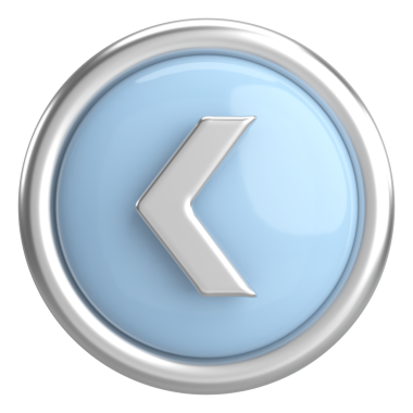 Önceki düğme. Arka düğme. 3B illüstrasyon.