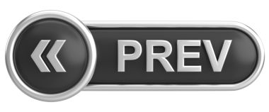 Önceki düğme. Arka düğme. 3B illüstrasyon.