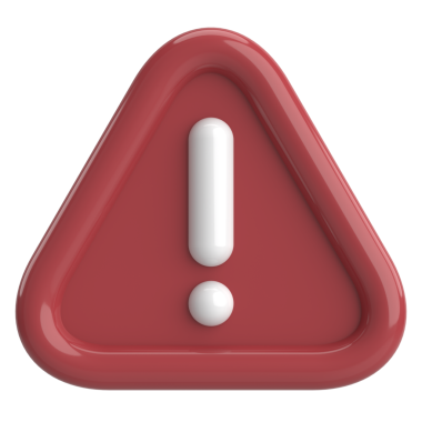 Uyarı işareti. Ünlem işareti. 3B illüstrasyon.