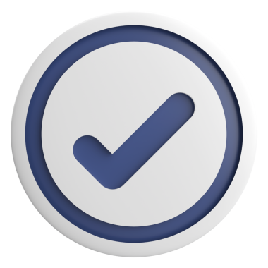 3 boyutlu onay kutusu. İşaretle. 3B illüstrasyon.